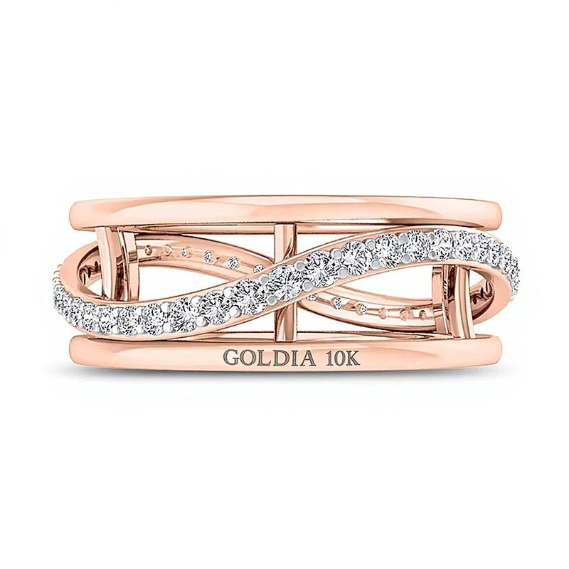 0.38 CT. TW Diamond Infinity Profile Open Shank Band in 10K Rose Gold