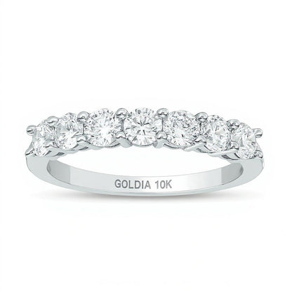 1.0 CT. TW Diamond Seven Stone Anniversary Band in 10K White Gold