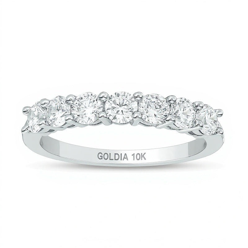1.0 CT. TW Diamond Seven Stone Anniversary Band in 10K White Gold