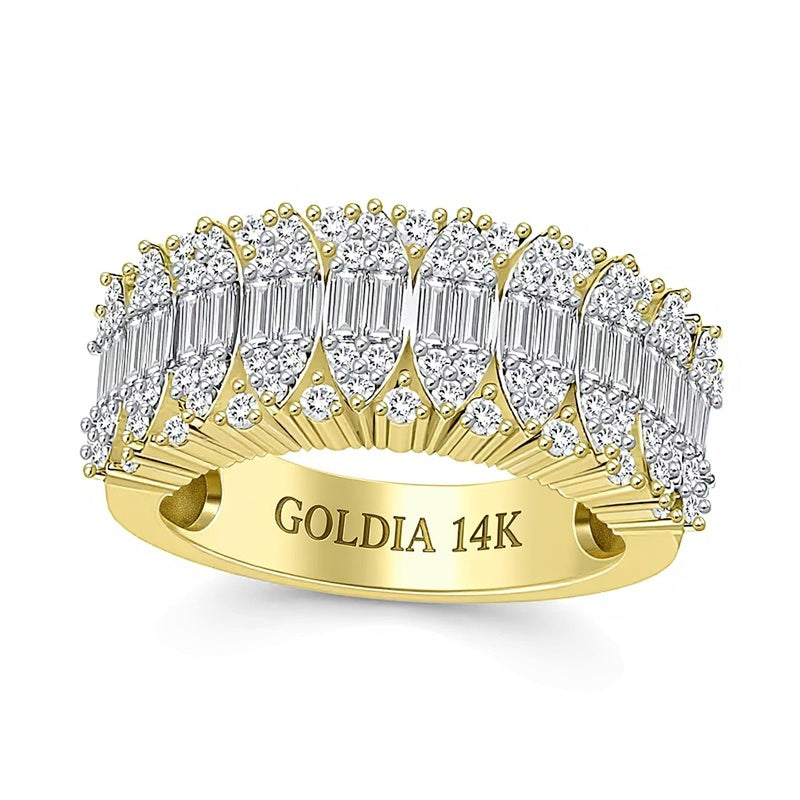 1.0 CT. TW Multi-Diamond Band in 14K Gold