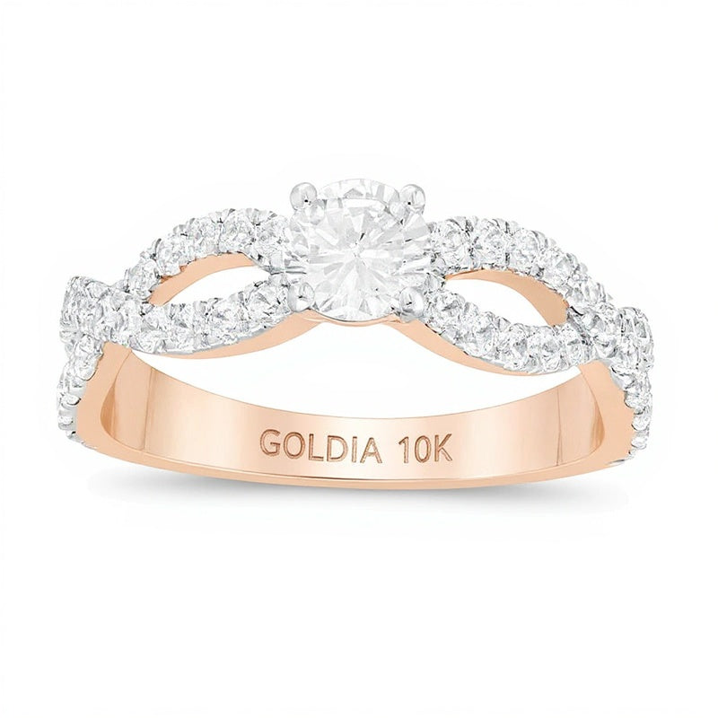 1.0 CT. TW Diamond Infinity Twist Shank Engagement Ring in 10K Rose Gold