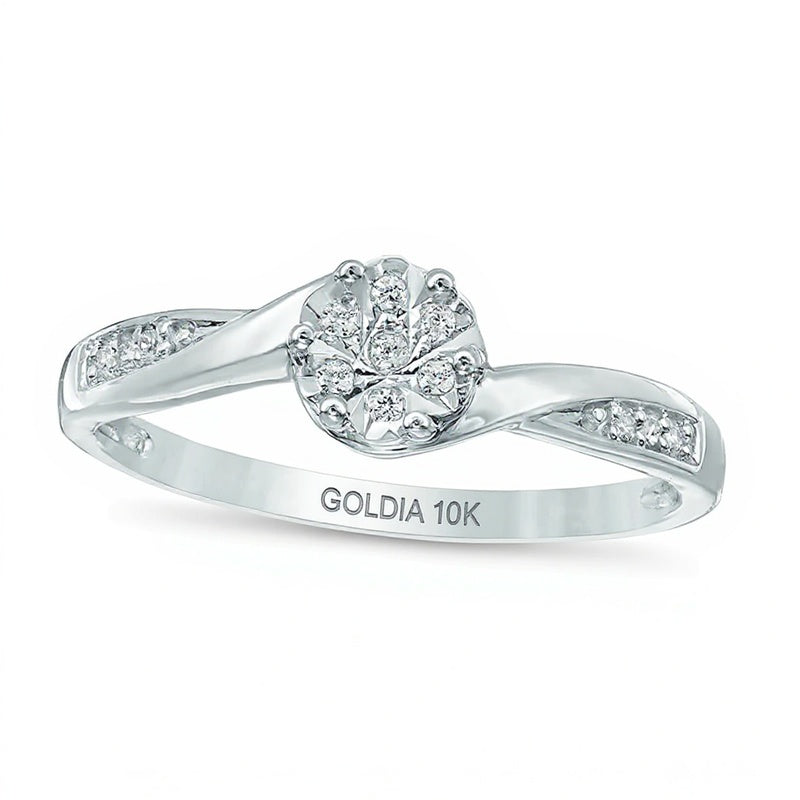 Diamond Accent Bypass Promise Ring in 10K White Gold