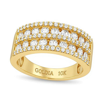 1.0 CT. TW Diamond Multi-Row Band in 10K Gold