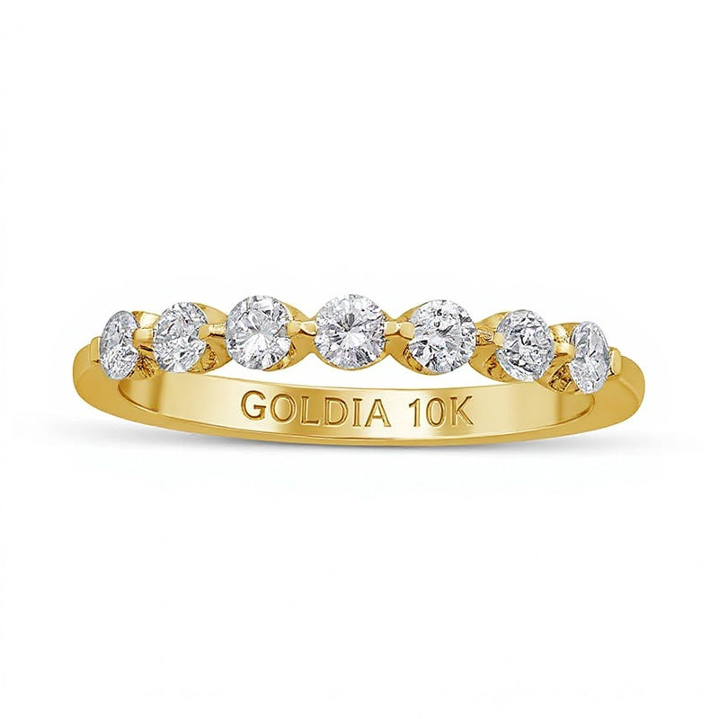 0.5 CT. TW Diamond Seven Stone Anniversary Band in 10K Gold