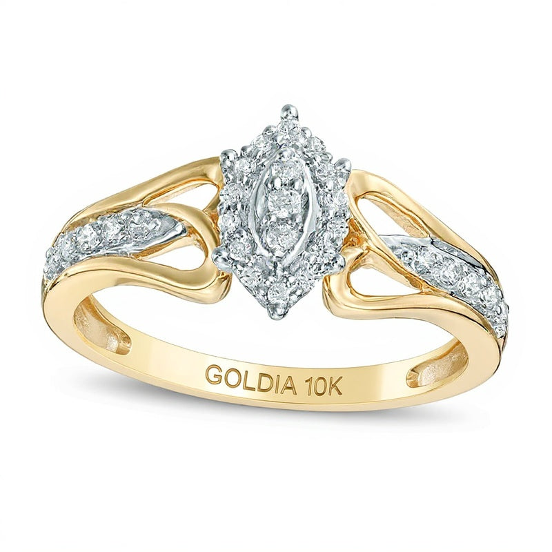 0.2 CT. TW Marquise Composite Diamond Promise Ring in 10K Gold