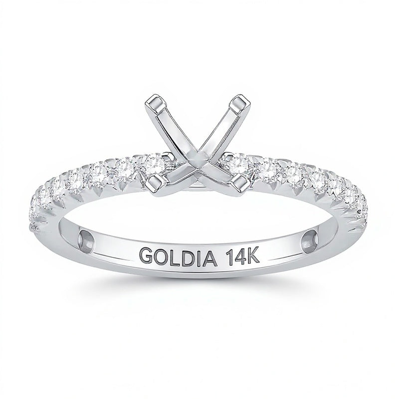 0.33 CT. TW Diamond Solitaire Semi Mount in 14K White Gold