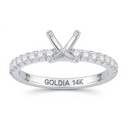 0.33 CT. TW Diamond Solitaire Semi Mount in 14K White Gold