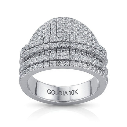 3.0 CT. TW Diamond Orbit Dome Ring in 10K White Gold