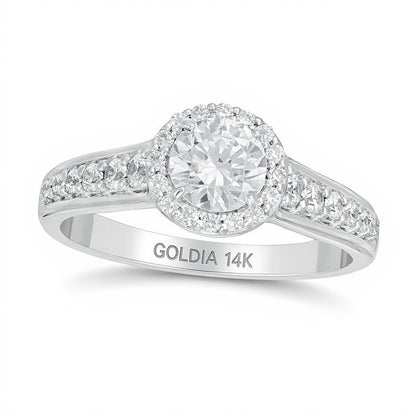 1.0 CT. TW Diamond Frame Engagement Ring in 14K White Gold