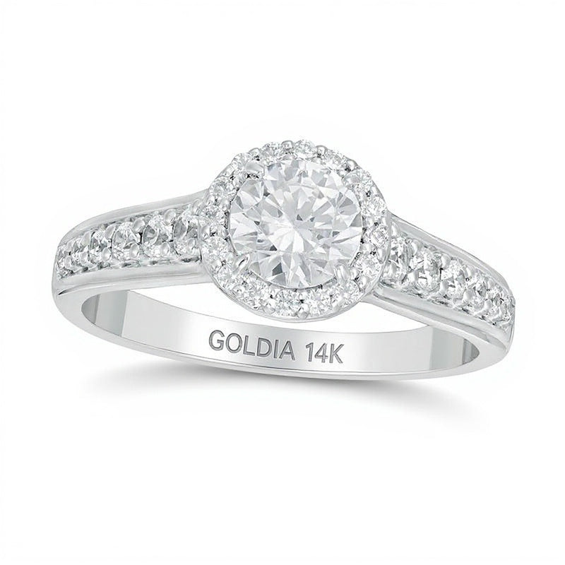 1.0 CT. TW Diamond Frame Engagement Ring in 14K White Gold