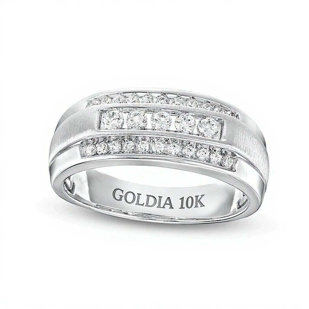 0.5 CT. TW Diamond Raised Five Stone Ring in 10K White Gold