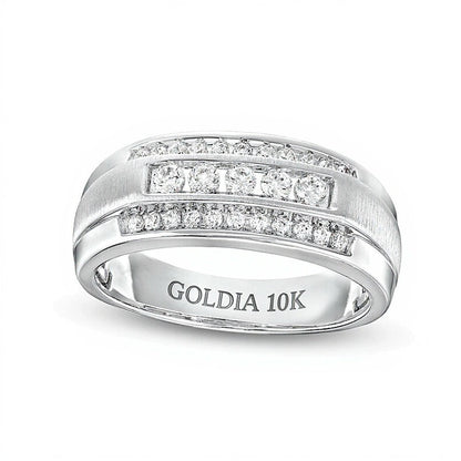 0.5 CT. TW Diamond Raised Five Stone Ring in 10K White Gold