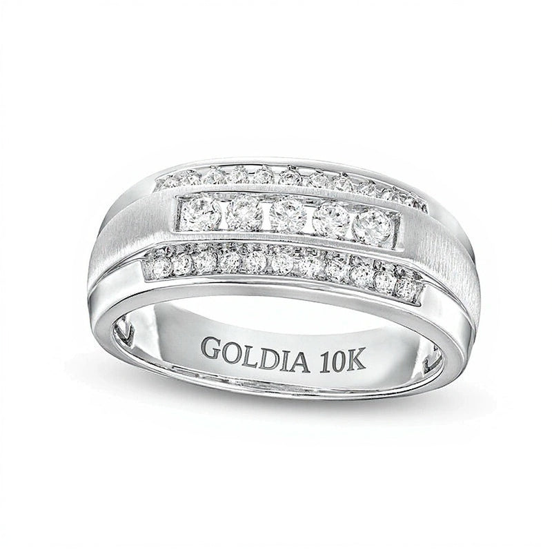 0.5 CT. TW Diamond Raised Five Stone Ring in 10K White Gold