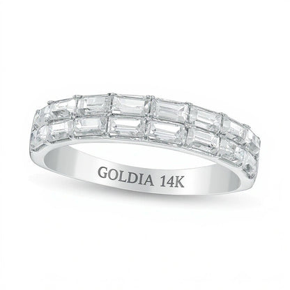 1.0 CT. TW Baguette Diamond Double Row Anniversary Band in 14K White Gold