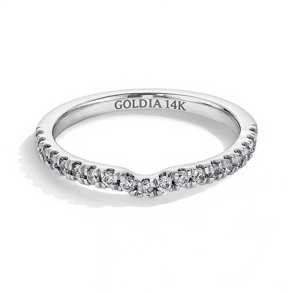 0.25 CT. TW Lab-Grown Diamond Contour Band in 14K White Gold (F/SI2)