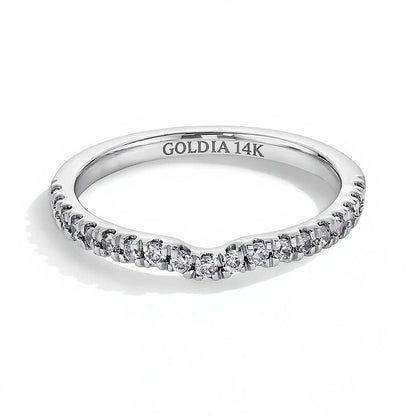 0.25 CT. TW Lab-Grown Diamond Contour Band in 14K White Gold (F/SI2)