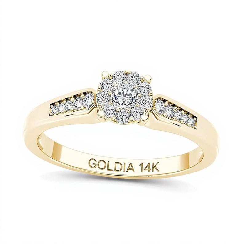 0.25 CT. TW Diamond Frame Promise Ring in 14K Gold