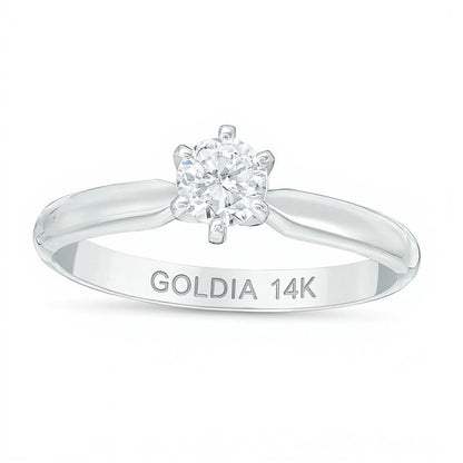 0.33 CT. Diamond Solitaire Engagement Ring in 14K White Gold (I/I2)