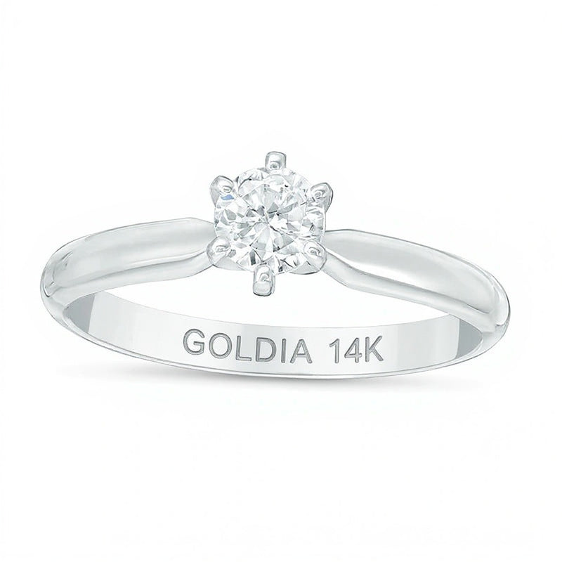 0.33 CT. Diamond Solitaire Engagement Ring in 14K White Gold (I/I2)