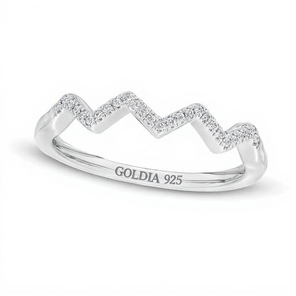 0.07 CT. TW Diamond Zig-Zag Ring in Sterling Silver
