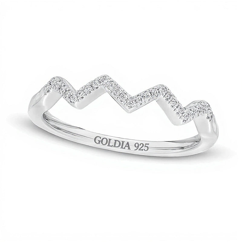 0.07 CT. TW Diamond Zig-Zag Ring in Sterling Silver