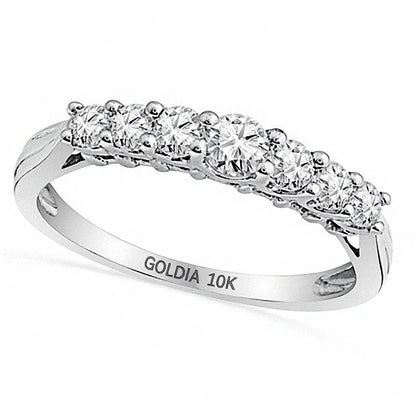 0.5 CT. TW Diamond Wedding Band in 10K White Gold