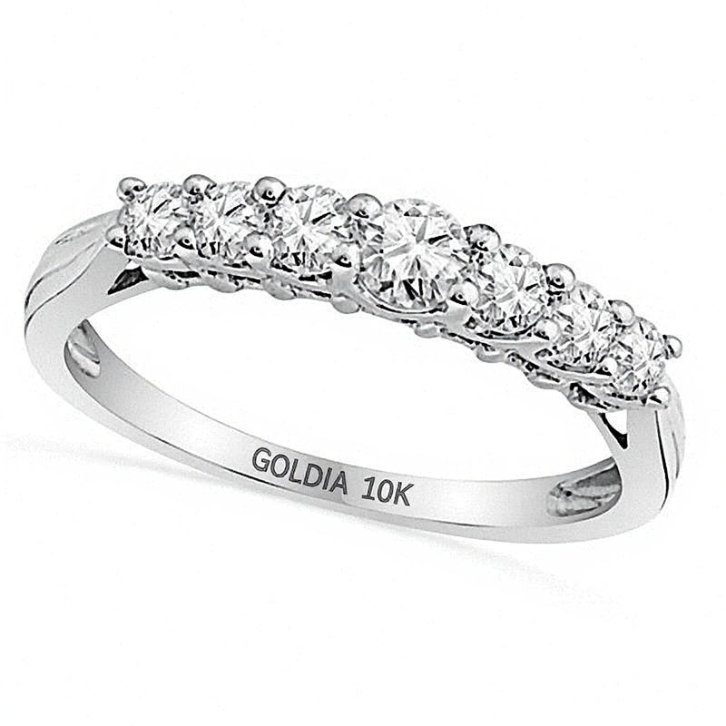 0.5 CT. TW Diamond Wedding Band in 10K White Gold