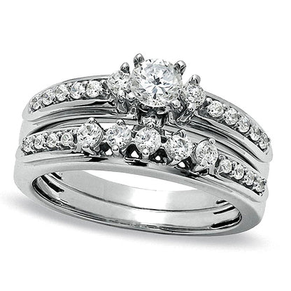 0.75 CT. TW Diamond Bridal Set in 14K White Gold
