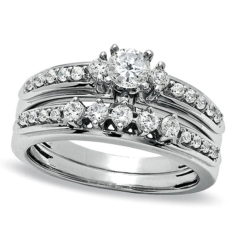 0.75 CT. TW Diamond Bridal Set in 14K White Gold