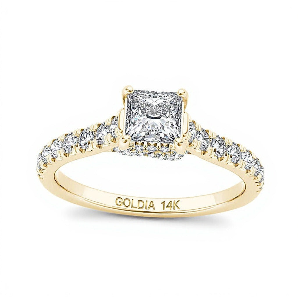 0.75 CT. TW Princess-Cut Diamond Engagement Ring in 14K Gold
