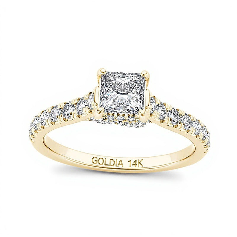 0.75 CT. TW Princess-Cut Diamond Engagement Ring in 14K Gold