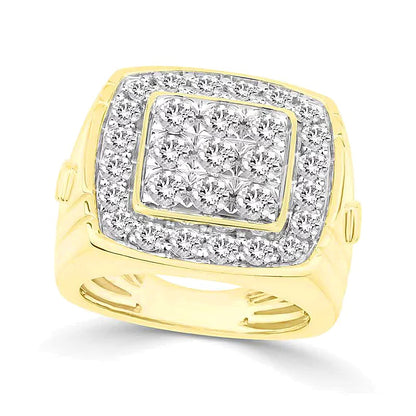 2.0 CT. TW Lab-Grown Multi-Diamond Cushion Signet Ring in 10 Gold (F/VS2)