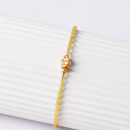 14K Yellow Gold Italian Fish Enamel Children's Bangle