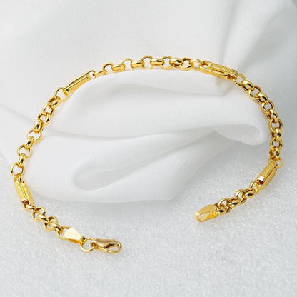 22K Yellow Gold Rolo Chain Bracelet
