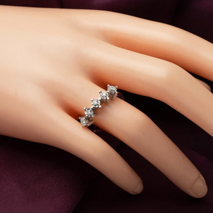 14K White Gold Five Stone Diamond Ring