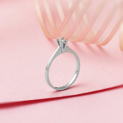 14K White Gold 0.10 Ct Diamond Single Stone Ring