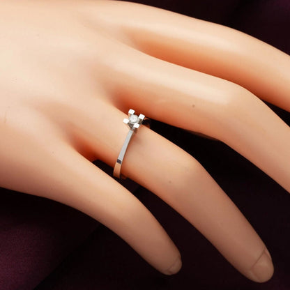 14K White Gold 0.10 Ct Diamond Single Stone Ring