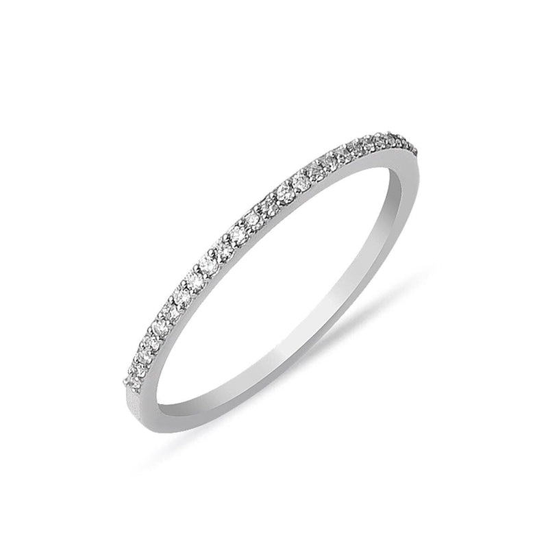 14K White Gold 0.10 Ct Half Eternity Diamond Ring