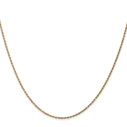14k Yellow Gold 14 inch 1.15mm Diamond-cut Machine Made Rope with Lobster Clasp Chain