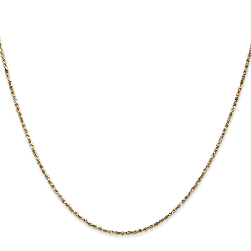 14k Yellow Gold 14 inch 1.15mm Diamond-cut Machine Made Rope with Lobster Clasp Chain Necklace