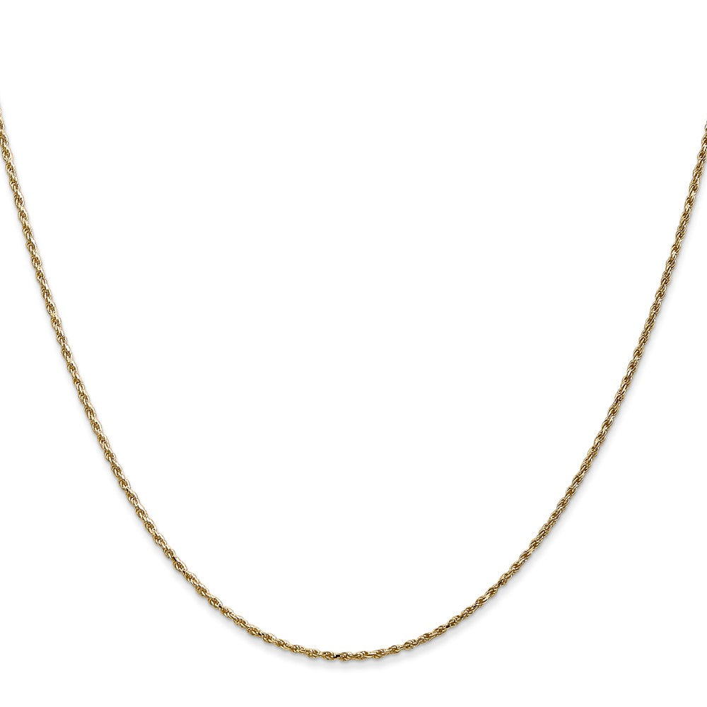 14k Yellow Gold 1.15mm Diamond-cut Machine Made Rope with Lobster Clasp Chain Necklace