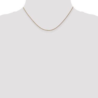 14k Yellow Gold 1.15mm Diamond-cut Machine Made Rope with Lobster Clasp Chain Necklace