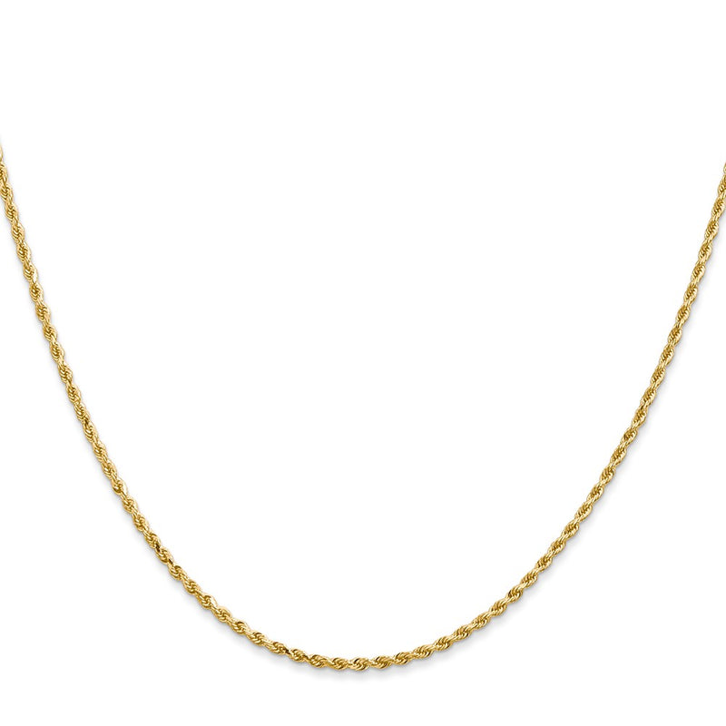 14k Yellow Gold 1.5mm Diamond-cut Rope with Lobster Clasp Chain Children's Necklace