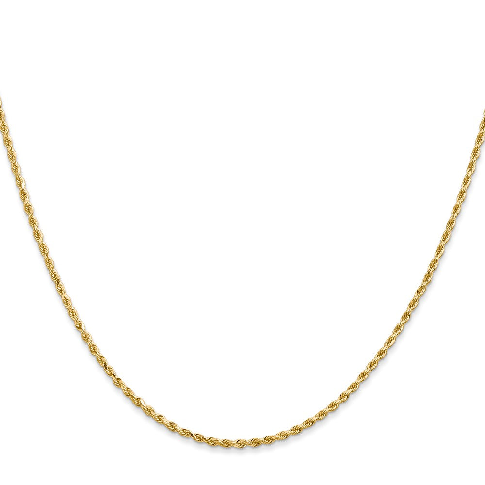 14k Yellow Gold 1.5mm Diamond-cut Rope with Lobster Clasp Chain Necklace