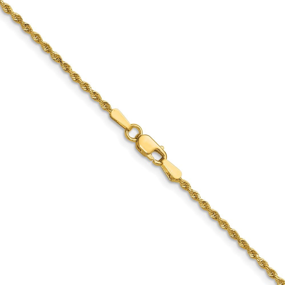 14k Yellow Gold 1.5mm Diamond-cut Rope with Lobster Clasp Chain Necklace