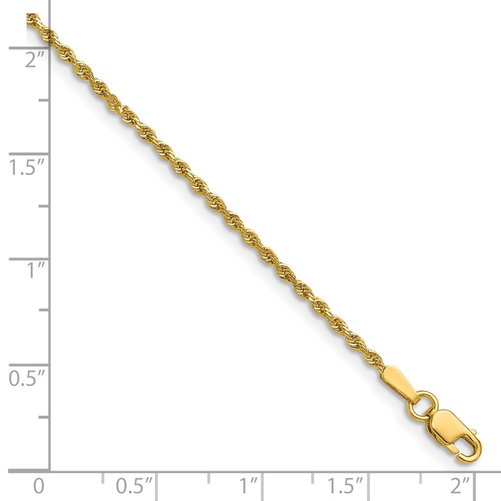 14k Yellow Gold 1.5mm Diamond-cut Rope with Lobster Clasp Chain Necklace