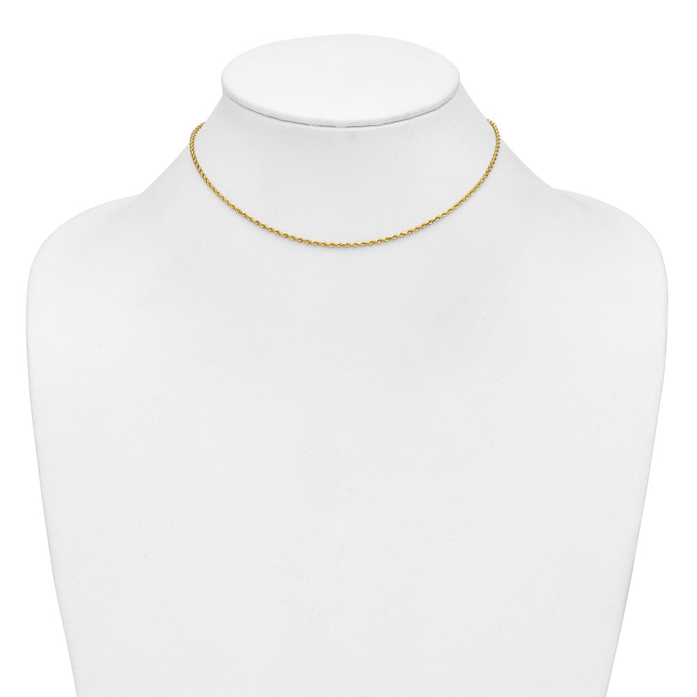 14k Yellow Gold 1.5mm Diamond-cut Rope with Lobster Clasp Chain Children's Necklace