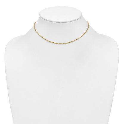 14k Yellow Gold 1.5mm Diamond-cut Rope with Lobster Clasp Chain Children's Necklace