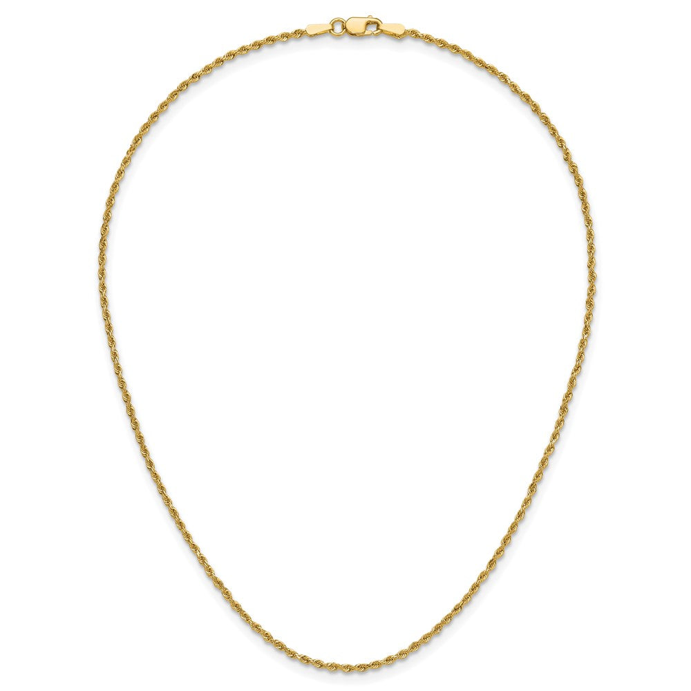 14k Yellow Gold 1.5mm Diamond-cut Rope with Lobster Clasp Chain Children's Necklace