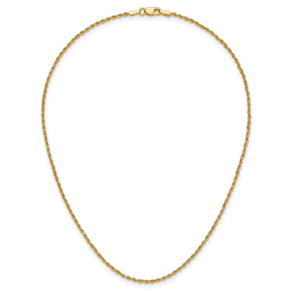 14k Yellow Gold 1.5mm Diamond-cut Rope with Lobster Clasp Chain Children's Necklace